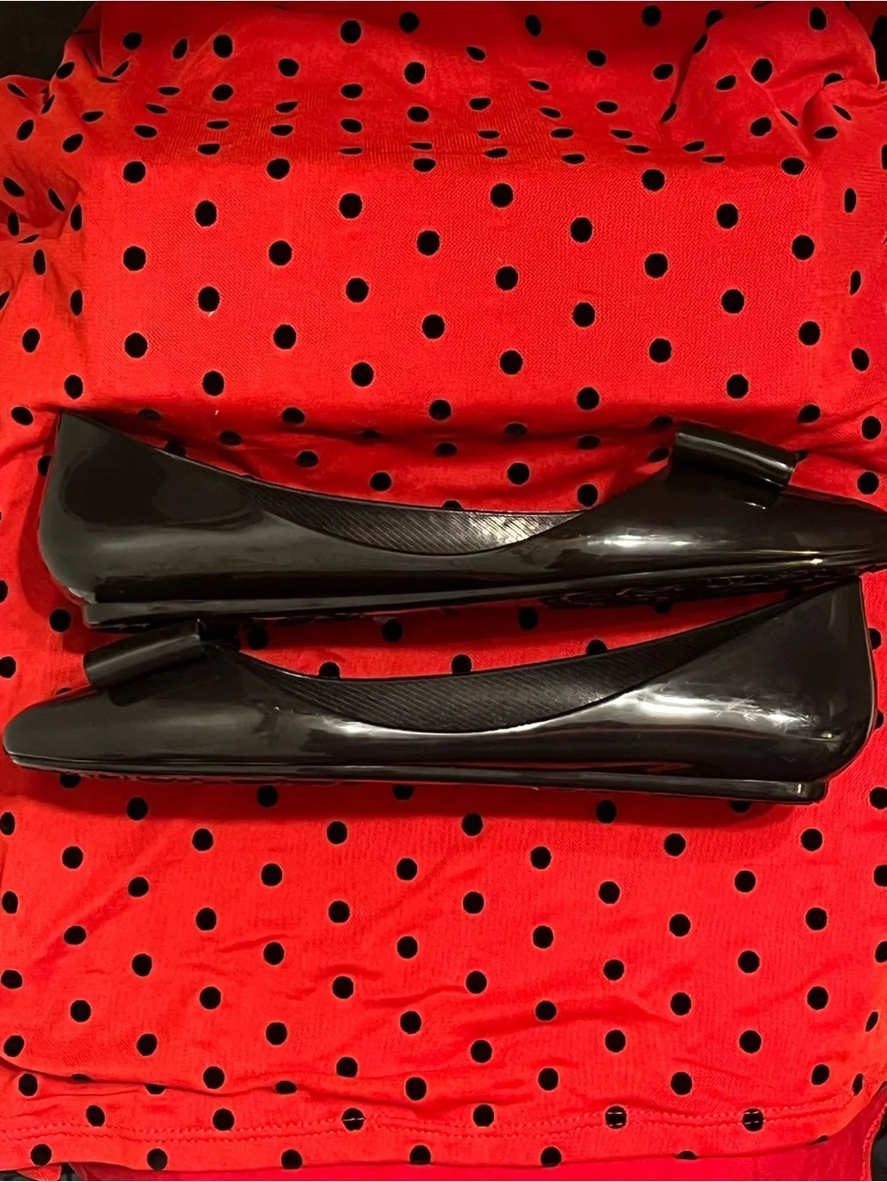 NWOB kate spade Jackson Jelly Ballerina D’Orsay Black Pointed Bow Flats